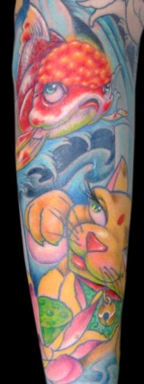 Ed Perdomo - lucky cat and gold fish